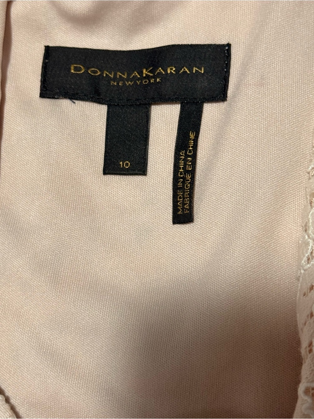 Donna Karan New York Blush Lace Ruffle Midi Dress Size 10 - Picture 11 of 12